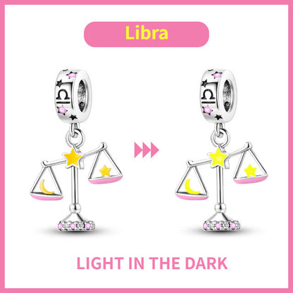 S925 Colorful Luminous Constellation Pendant