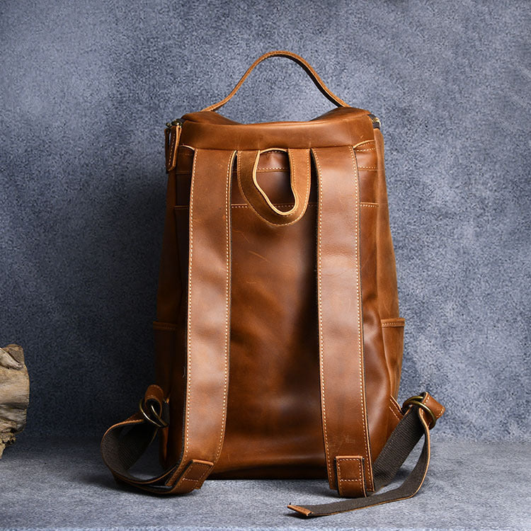 Vintage Crazy Horse Leather Travel Backpack