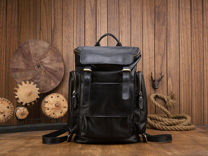 British Style Leather Men's Backpack