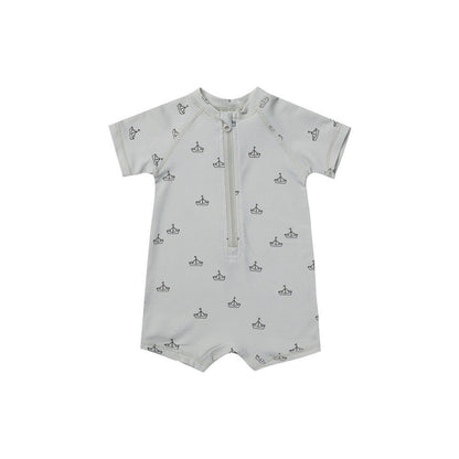 Boys And Girls Baby Short Sleeve Quick-drying Printing One-piece Swimsuit