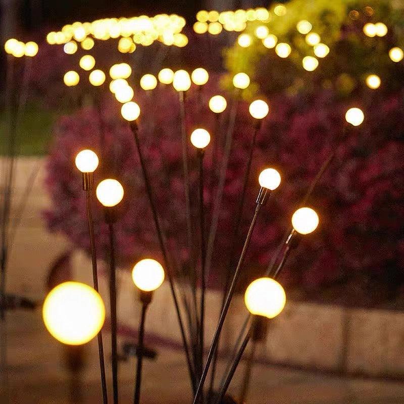 Dual-mode Outdoor Solar Pneumatic Courtyard Garden Atmosphere Lawn Breathing FireFly Ground Plug Lamp