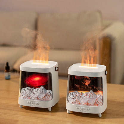3D Starry Sky Flame Aromatherapy Machine Desktop Home Humidifier