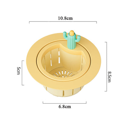 Cactus Sink Drain Strainer Press Automatic Dumping Basket Multi-functional Use Filter Net For Tub Kitchen Waste Collector Kitchen Gadgets