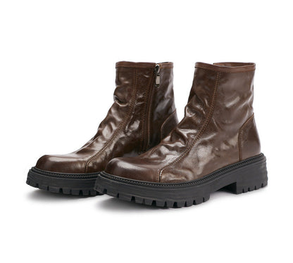 Short Men's High-top Platform Worker Boots