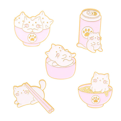 Golden M Badge Kitty Brooch