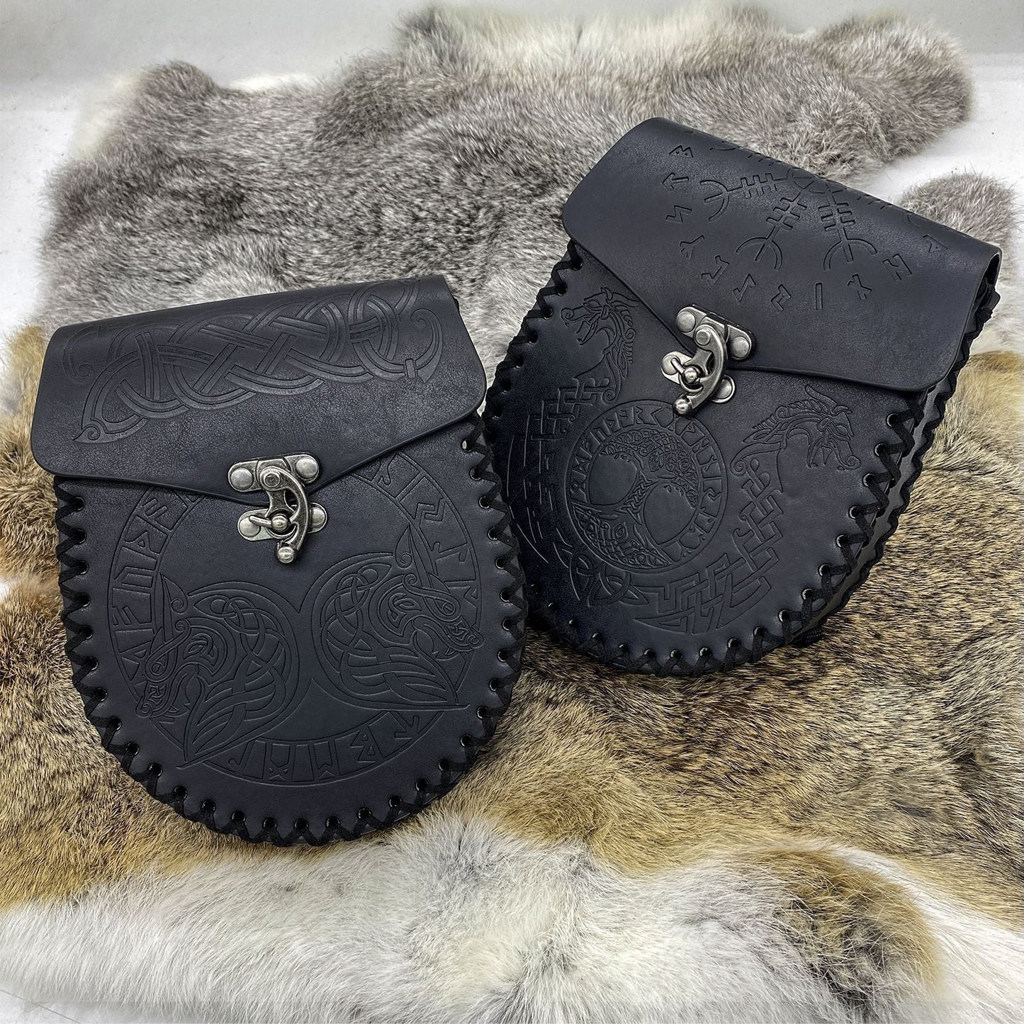 Vintage Viking Coin Purse: Medieval Belt Bag Style