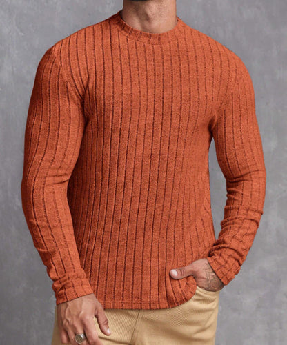 Casual Solid Color Round Neck Long Sleeve T-shirt