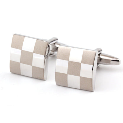 Square Plaid French Shirt Men's Cufflinks Cufflink