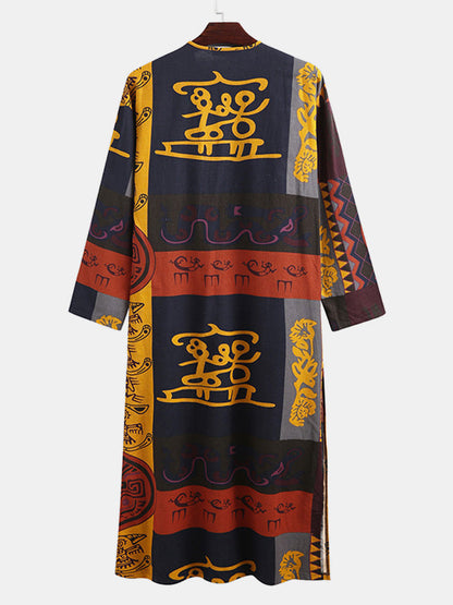 Casual Printed Long Sleeve Dubai Robe