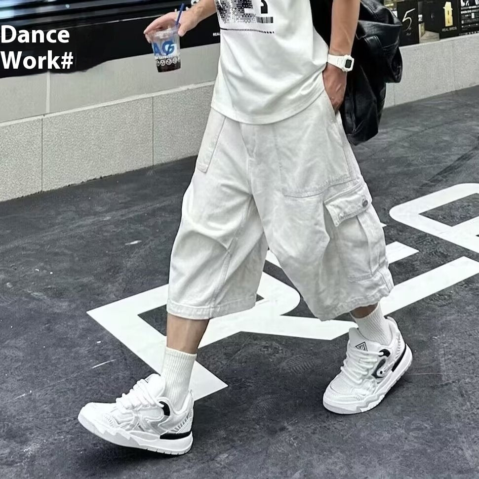 Loose Straight Cargo Cropped Pants