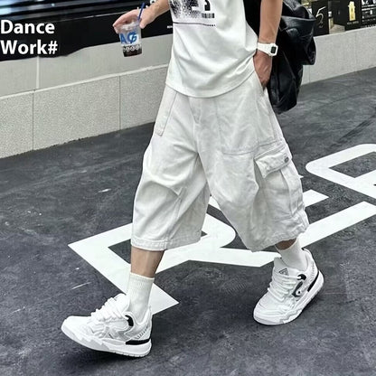 Loose Straight Cargo Cropped Pants