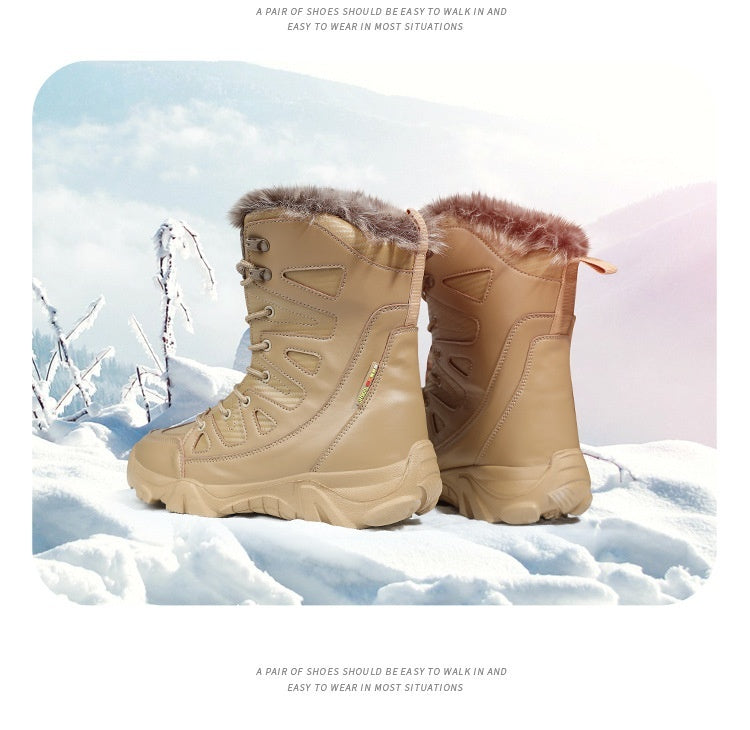 Winter High-top Fleece-lined Warm Snow Boots