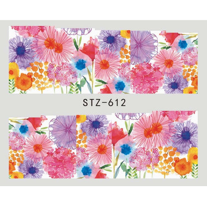 Butterfly Flower Water Transfer Decal Nail Sticker