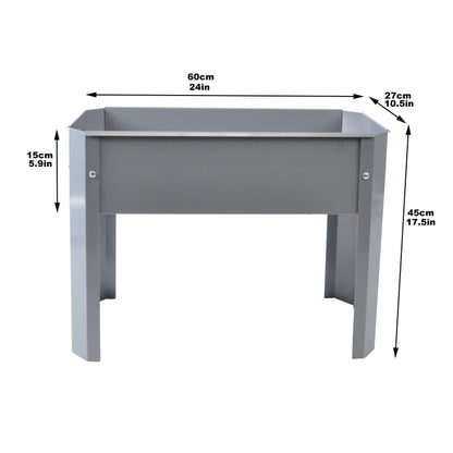 Elevated garden bed, metal elevated outdoor flowerpot box, suitable for backyard and terrace, large flowerpot Grey + Steel