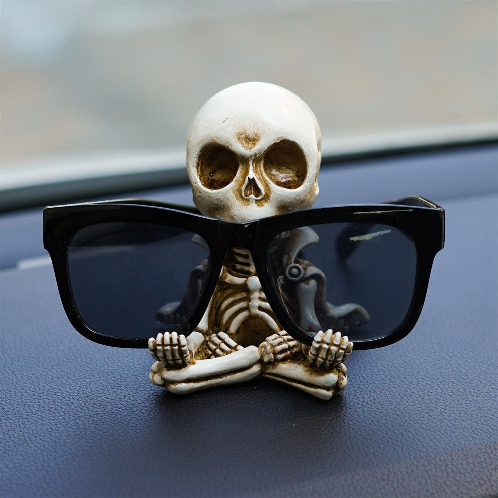 Cloak meditation small skull car ornament