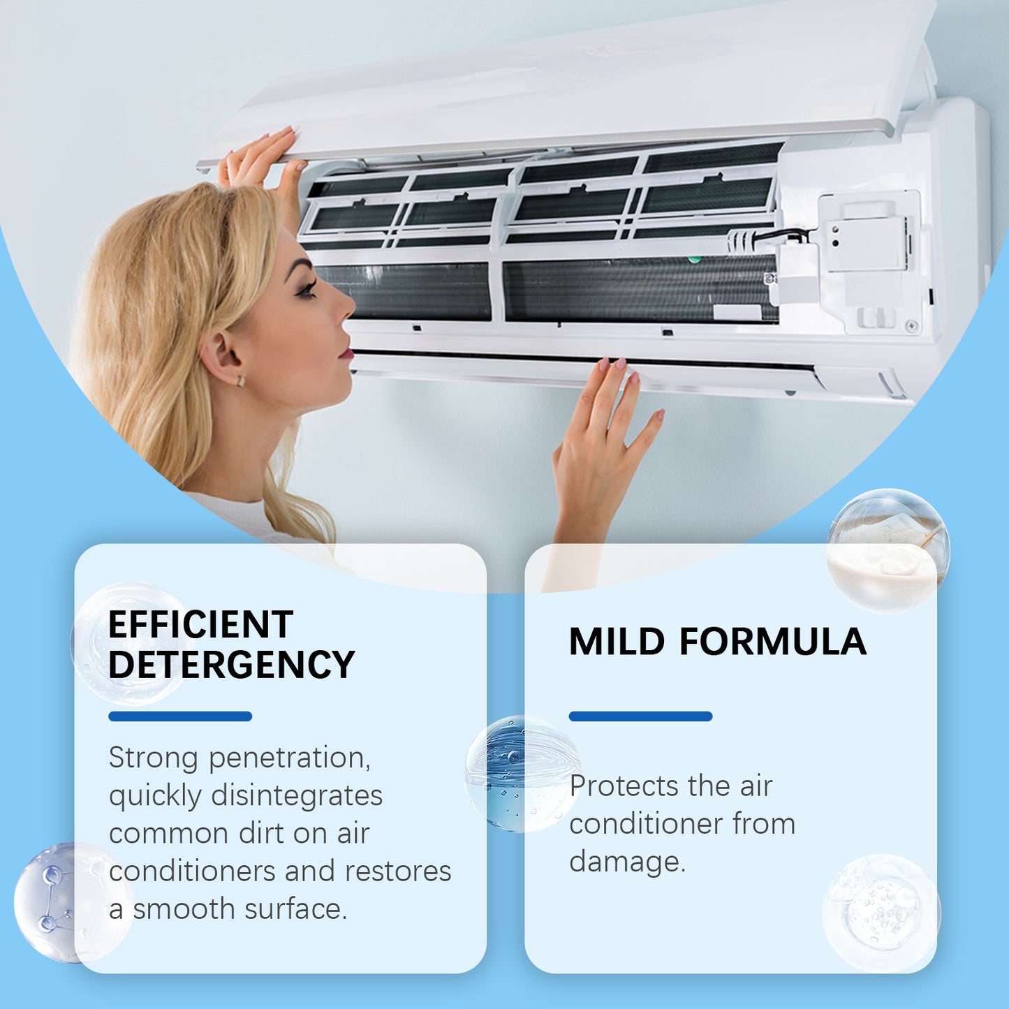 Air Conditioner Cleaner, Household Hanging Cabinet Air Conditioner Decontamination Deodorization Bubble Decontamination Stain Spray