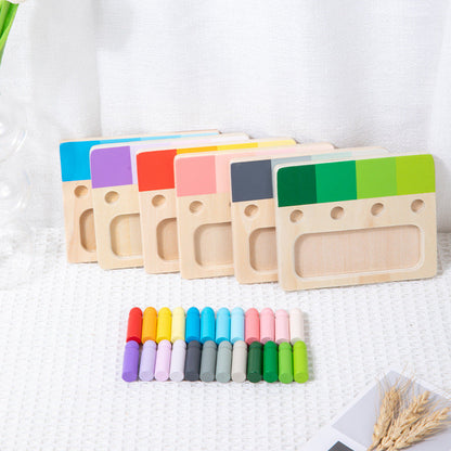 Colorful sensory integration wooden insert board, hands-on and brainpower color discrimination teaching aids, children's wooden toys