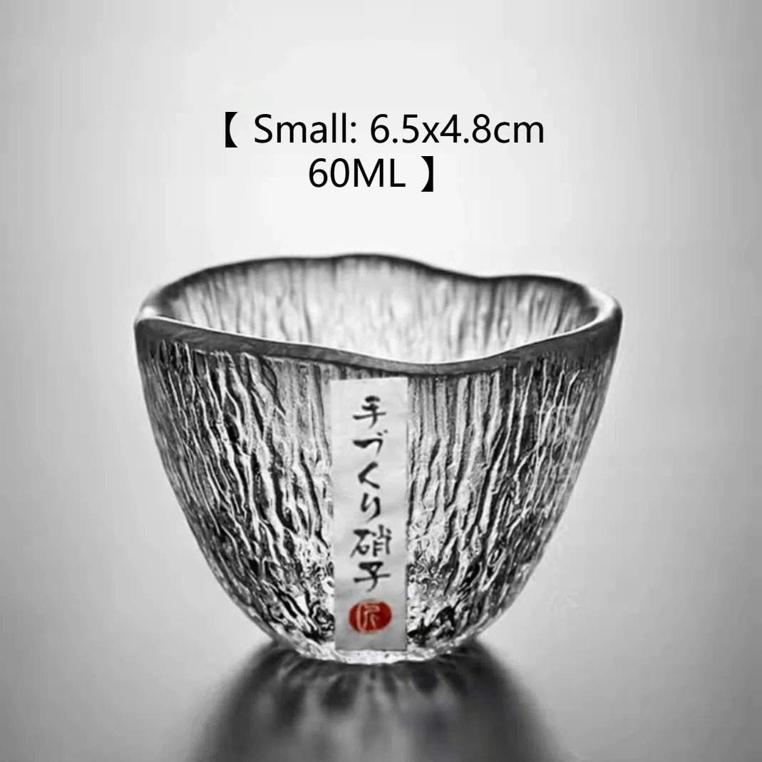 Small personal cup tea tasting cup hammer patterned kung fu heat-resistant glass single cup small cup tea cup