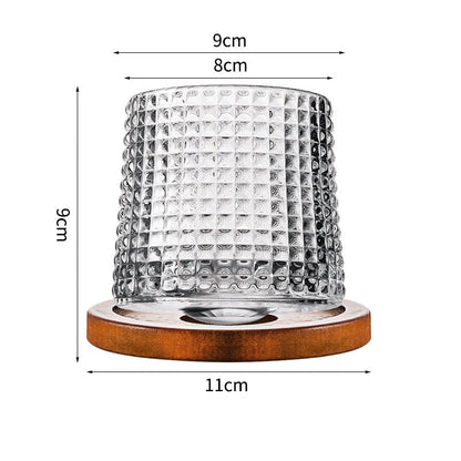 Hand drawn rotating glass cups multiple multi-purpose whiskey glasses rotating glass cups