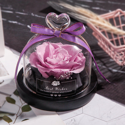 Valentine's Eternal Rose LED Glass Decor