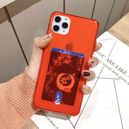 Apple Transparent Card Holder Phone Case
