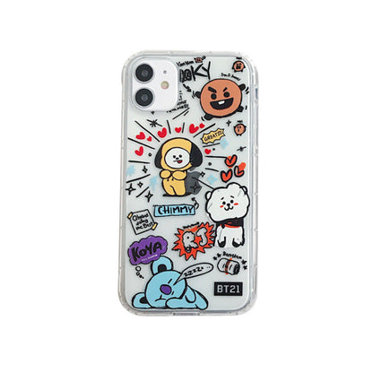 Cartoon bear and rabbit mobile phone case