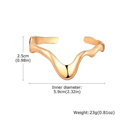 Punk Wave Open Cuff Bangles for Women, Adjustable Irregular Arm Bracelet Jewelry Accessories