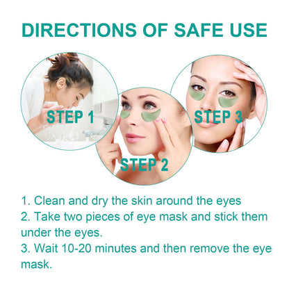 Chlorella Vera Hydrogel Eye Mask, Moisturizing Desalination Eye Grain Compact Fine Grain Soft Skin Hydrating Eye Mask