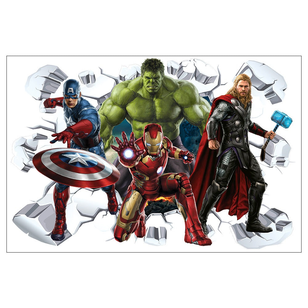 Marvel League of Legends Captain America Iron Man Batman Hulk Boy Bedroom and Living Room Decoration