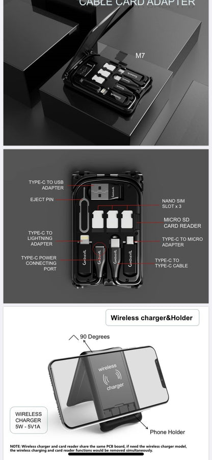 Multifunctional Travel Survival Card  All-in-One Data Cable