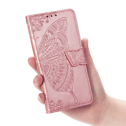 Flower Butterfly Embossed Leather Case