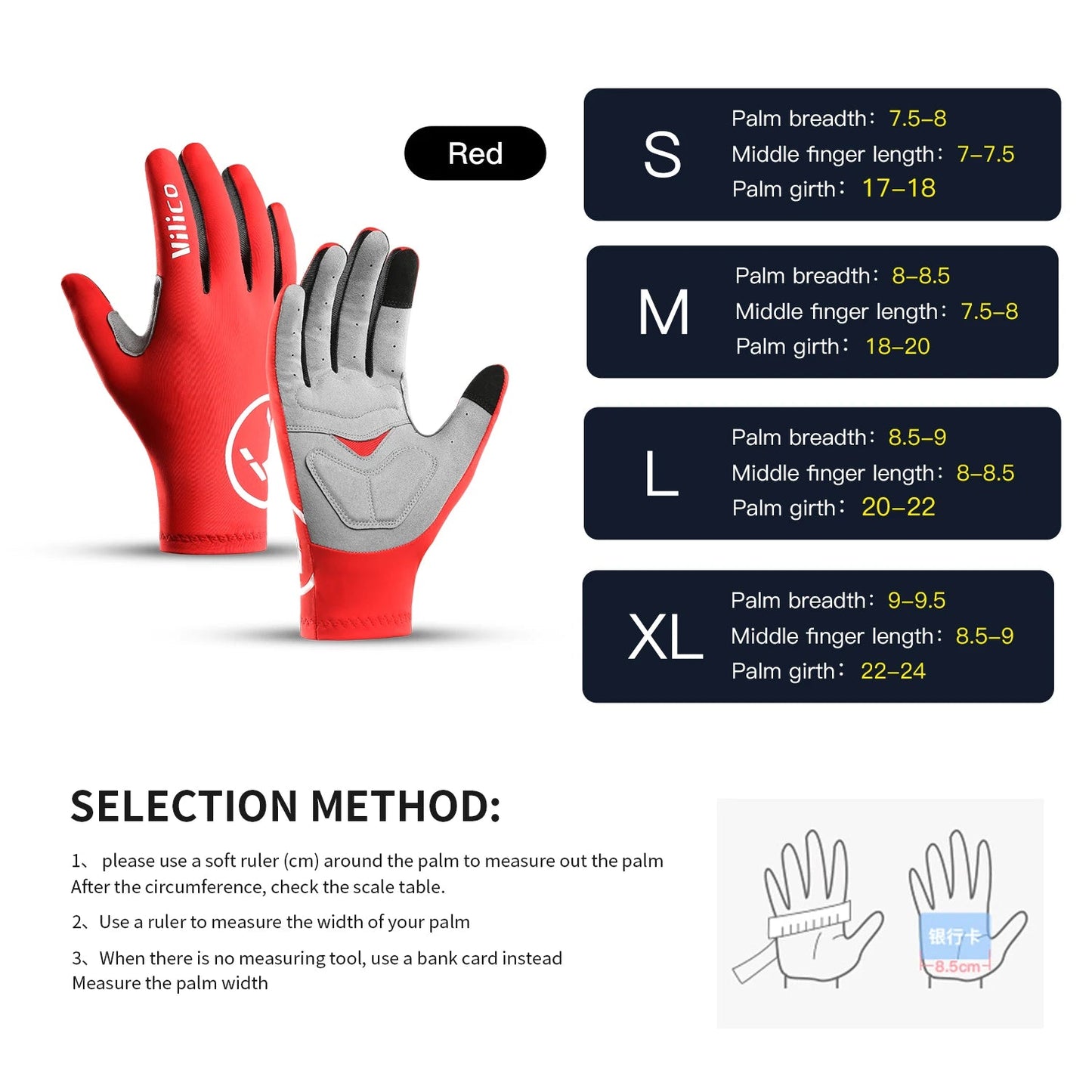 Outdoor mountain bike riding gloves shock-absorbing and anti-skid bike gloves