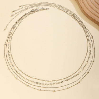 Stacked metal thin chain sexy multi-layer sweet cool spicy girl body chain