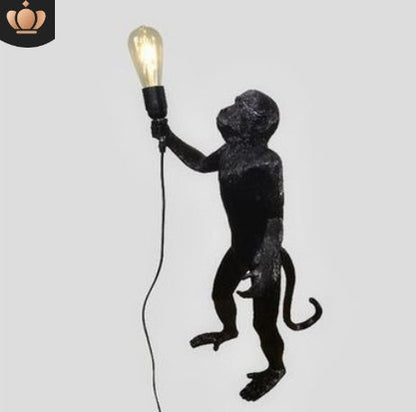Resin Black White Gold Monkey Lamp Pendant Light For Living Room Lamps Art Parlor Study Room Led Lights lustre With