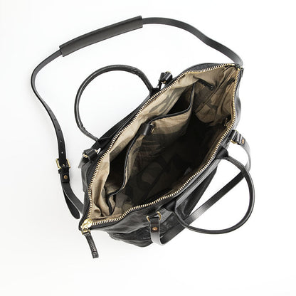 Large Capacity Cowhide Shoulder Tote