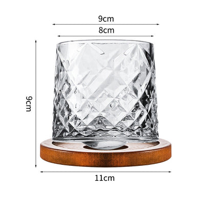 Hand drawn rotating glass cups multiple multi-purpose whiskey glasses rotating glass cups