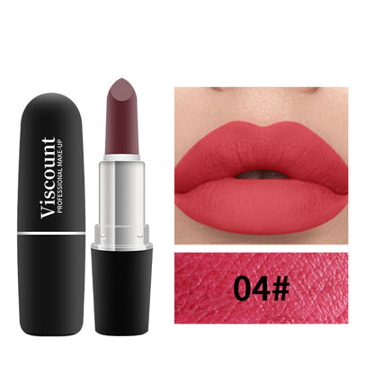 New Frosted Bullet Fog Matte White Lipstick Small Pepper 12 Color Moisturizing Lipstick