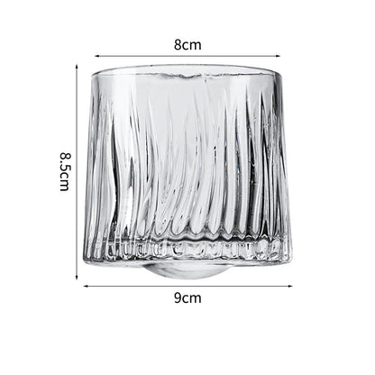 Hand drawn rotating glass cups multiple multi-purpose whiskey glasses rotating glass cups