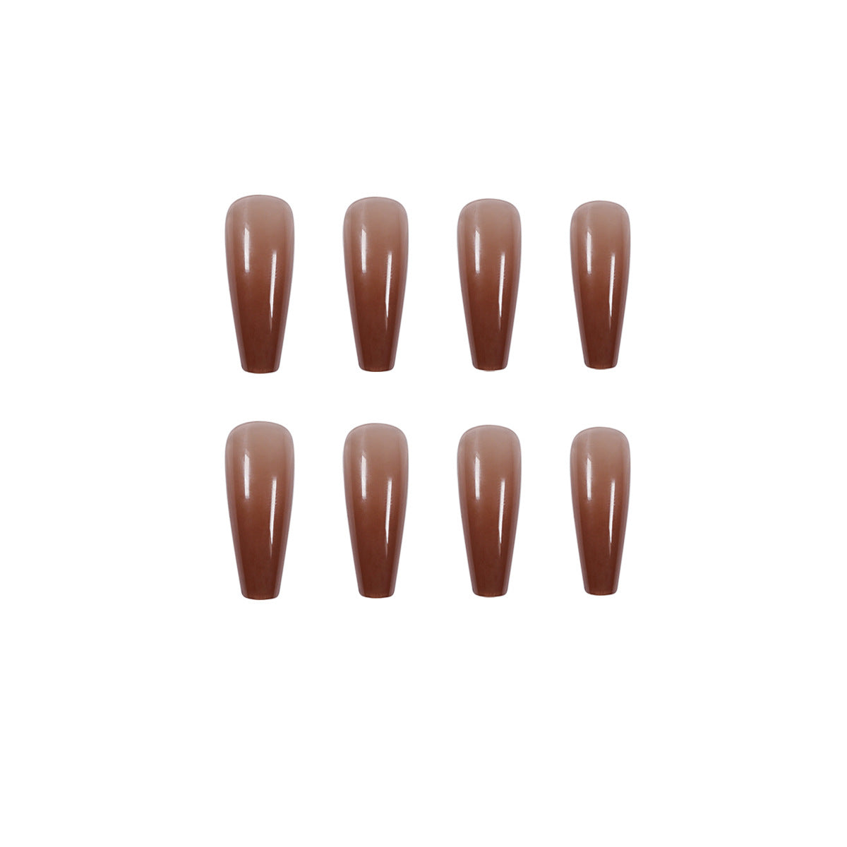 Ice Transparent Color Coffee Long Ballet Wear Manicure Finished Fake Nail Manicure Patch Nail Patch Removable Nail