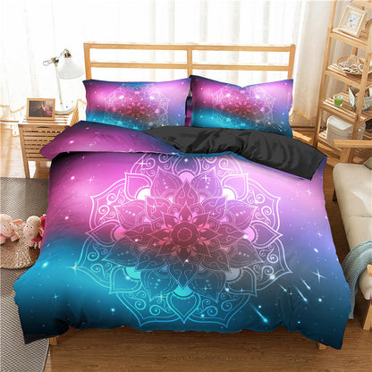 Small Fresh Digital Print Quilt Set 3 Piece Dream Catcher 3D