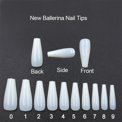 500 Transparent Natural Color Ballet Fake Nails