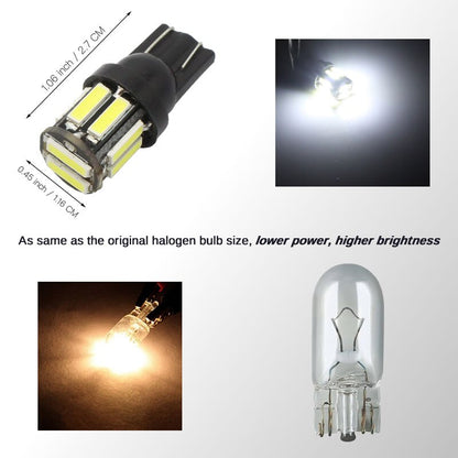 4Pcs W5W 10-7020 SMD Car T10 LED 194 168 Wedge Replacement Reverse Instrument Panel Lamp White Blue Bulbs For Clearance Lights