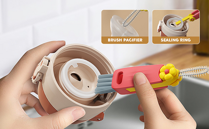 3 in 1 Cup Lid Cleaning Brush Crevice Cleaning Brush for Bottle Gap Tight Spaces Cup