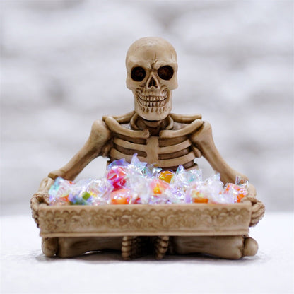 Antique Skull Holding Slot Storage Small Tray