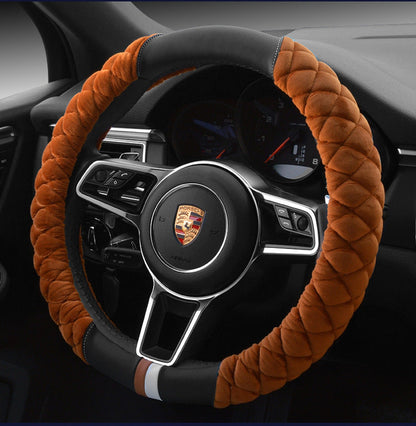 Cute Plush Winter Steering Wheel Cover 38cm