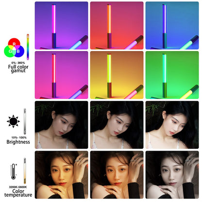 RGB Colorful LED Stick Fill Light Handheld 3200K-5600K LED Flash Light stick Speedlight Photographic Lighting