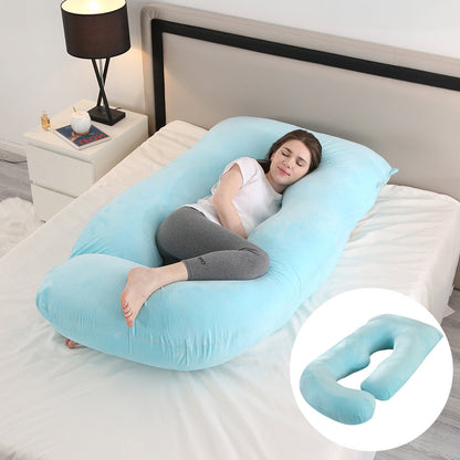 Pregnant women's pillow waist protection side sleeping slope pillow J-shaped pregnancy sleeping pillow