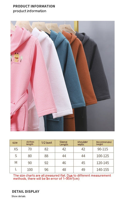 Children's Cartoon Cotton Bathrobe Boys Girls Nightgown