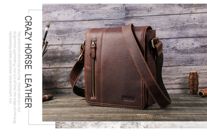 Retro Crazy Horse Men's Crossbody Bag