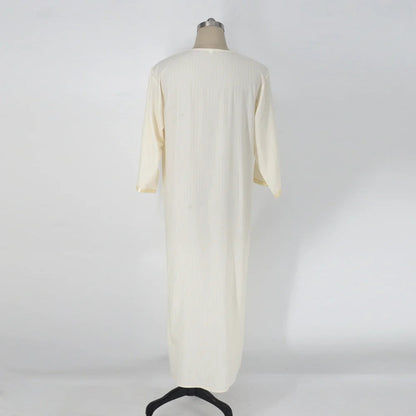 Ethnic Style Loose White Muslim Robe